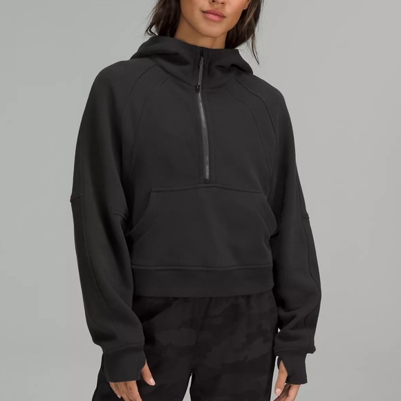 lululemon athletica Tops - Lululemon Scuba Oversized Half-Zip Sweatshirt Hoodie Black XL / XXL